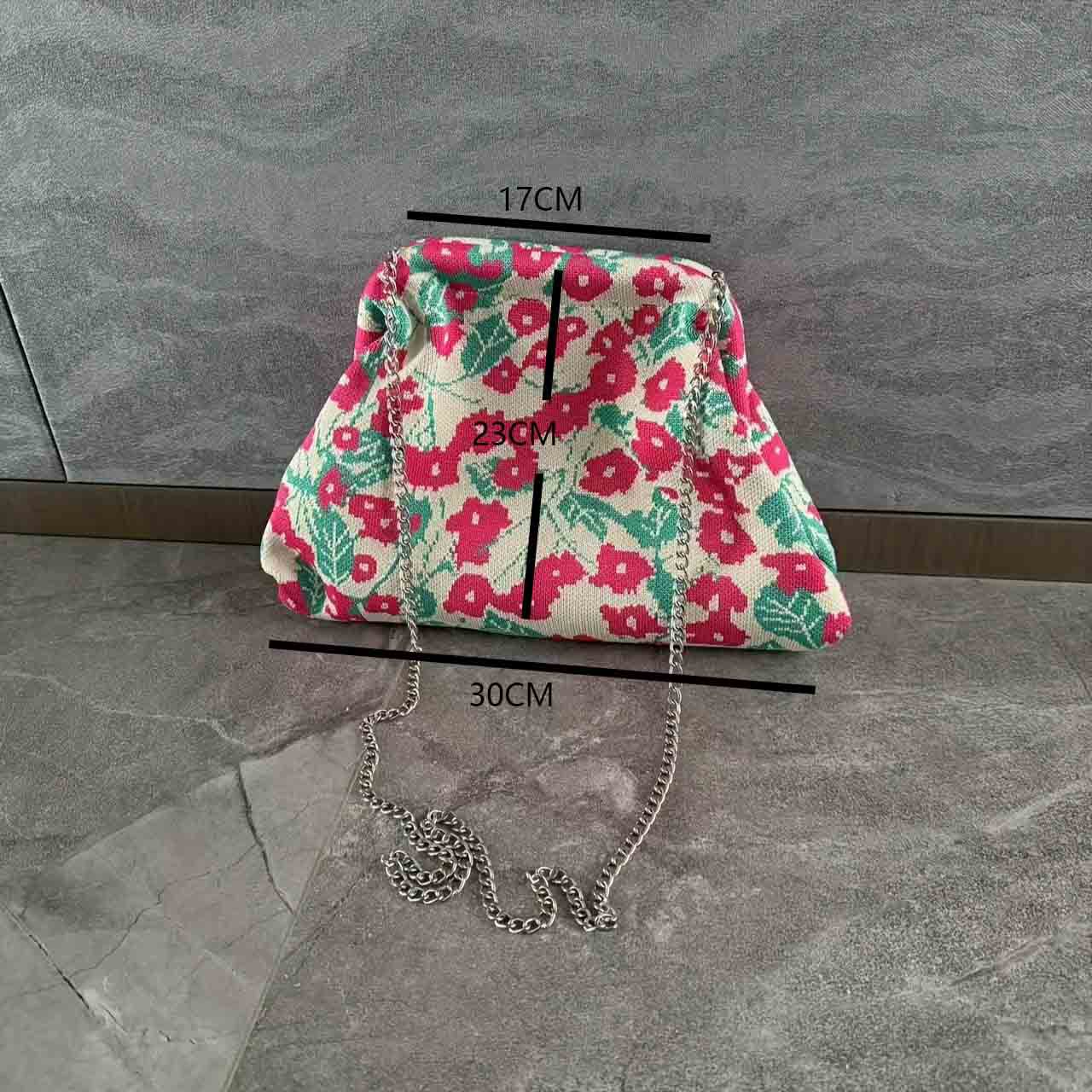 446g Weight Polyester Ditsy Floral Color Block Shell Clutches