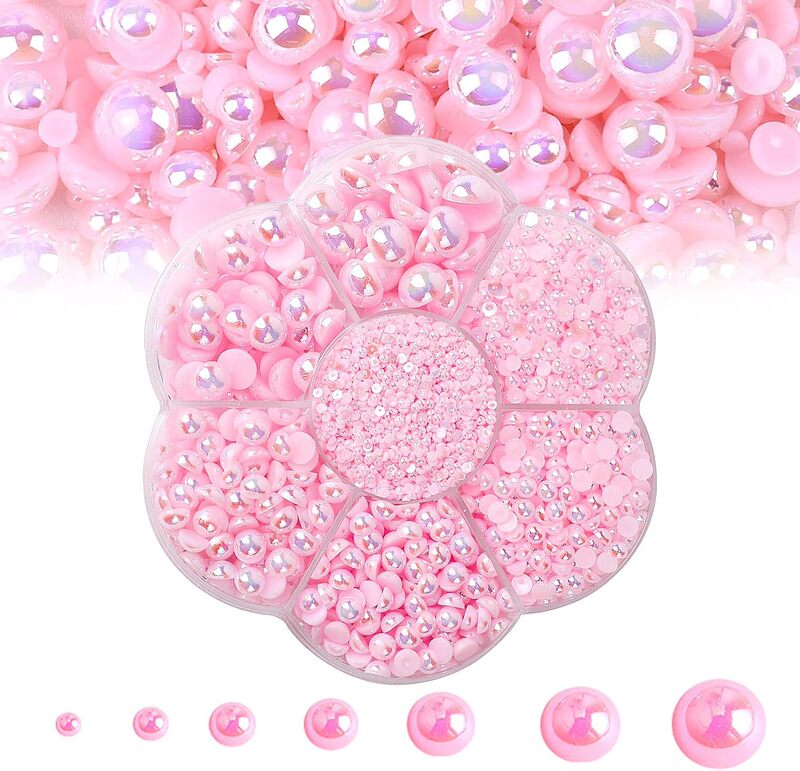 5600Pcs Half Round Pearl Flat Back Imitation Pearl Crafts,7 Sizes for DIY Nail Art Worker 5600Pcs Half Round Pearl Flat Back Imitation Pearl Crafts,7 Sizes for DIY Nail Art Worker