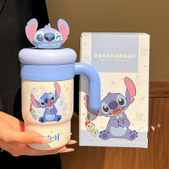 史迪仔桌面不锈钢保温杯尼克朱迪吸管水杯女生新款高颜值杯办公室