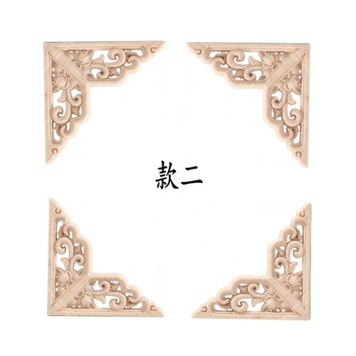 Dongyang wood carving, European decorative accessories, white embryo solid wood corner flower retail, antique home decoration