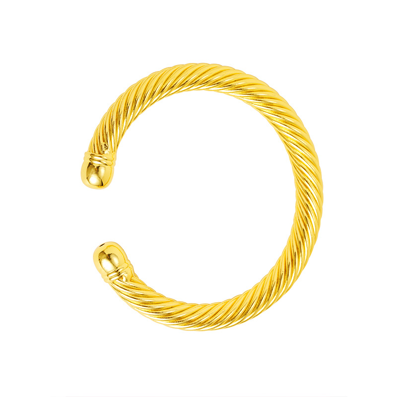 Nueva pulsera de oro de arena antigua, pulsera de apertura de giro retro para mujer, temperamento de alta calidad, joyería que no se desvanece durante mucho tiempo