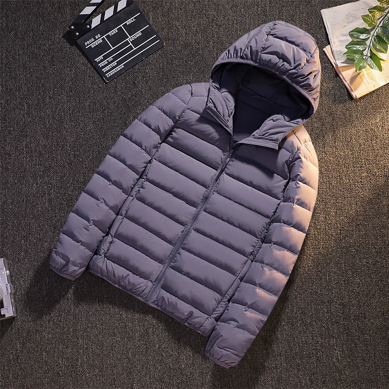 Осенний и зимний прямой эфир с капюшоном трансграничный сверхлегкий 90 белый утиный пух мужской тонкий теплый короткий повседневный пиджак можно открыть