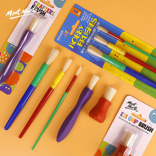 Montmartre children's brush set training institution with 6 pieces of colorful nylon hair graffiti gouache brushes
