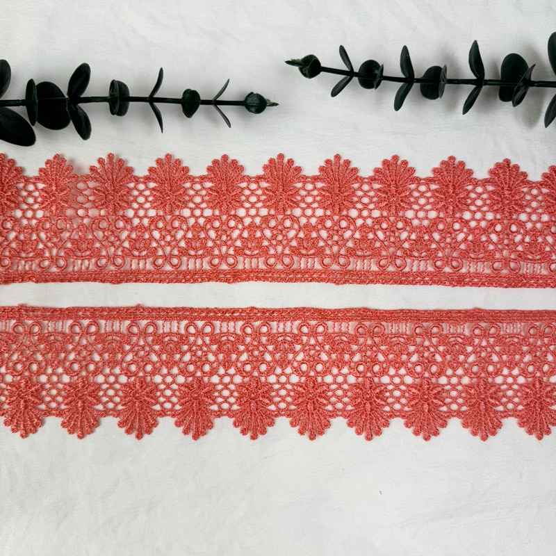 Inventario de 6CM códigos de barras de encaje multicolor ropa infantil cortina de falda para el hogar decoración de encaje accesorios solubles en agua