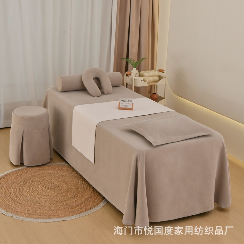 High-End Chenille Beauty Bed Skirt, One-Piece Bed Sheet, Single-Piece High-End Light Luxury Bedspread with Holes, Custom-Made Manufacturer