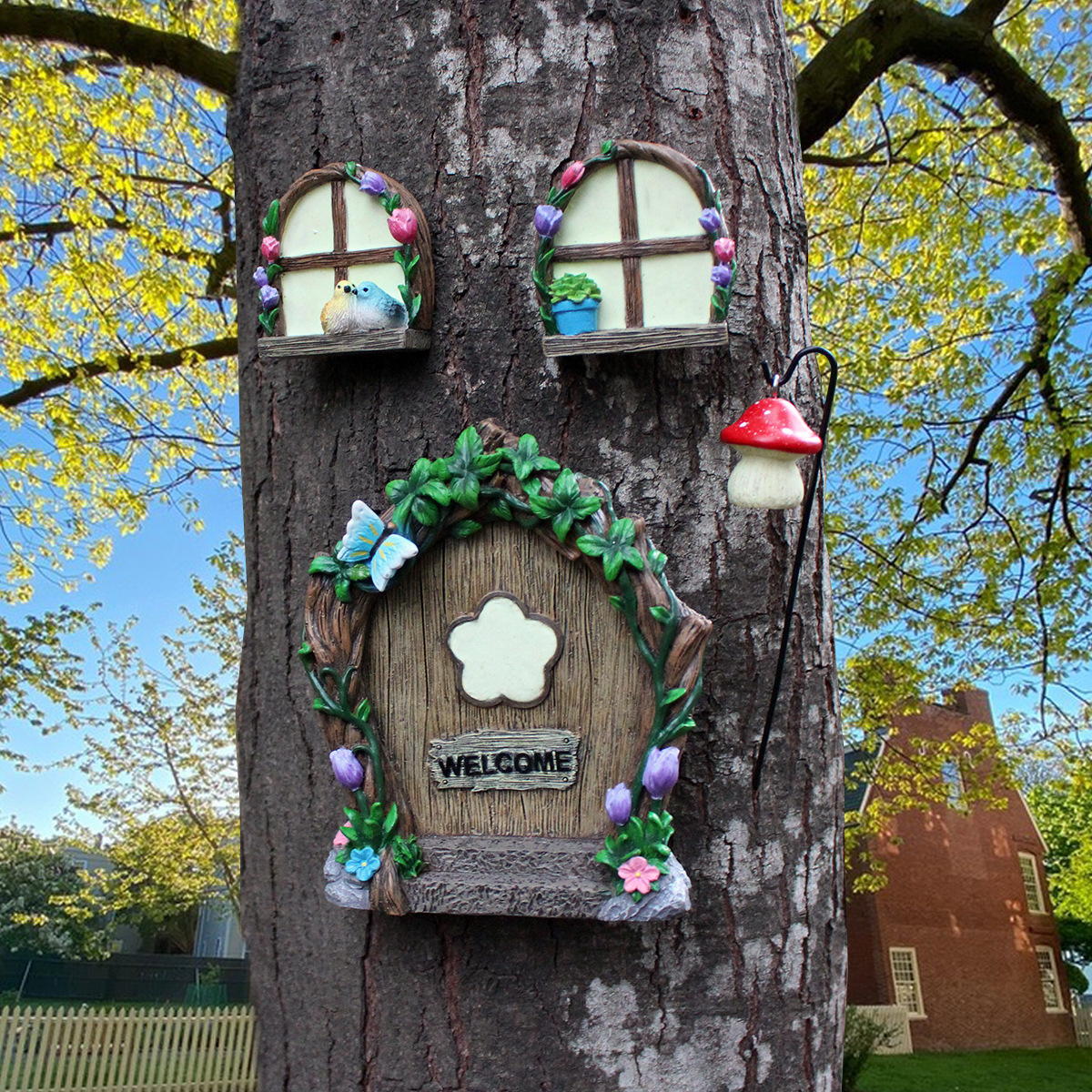  new door and window suit tree hanging garden hanging decoration artificial flower butterfly night door and window tree hanging  