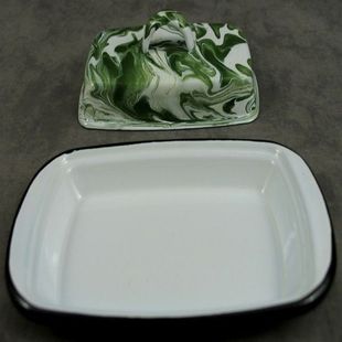 Japanese and Korean Export Quality Packaging Retro Personalized Color ins Style Fashionable Household Kitchen Metal Enamel Butter Plate