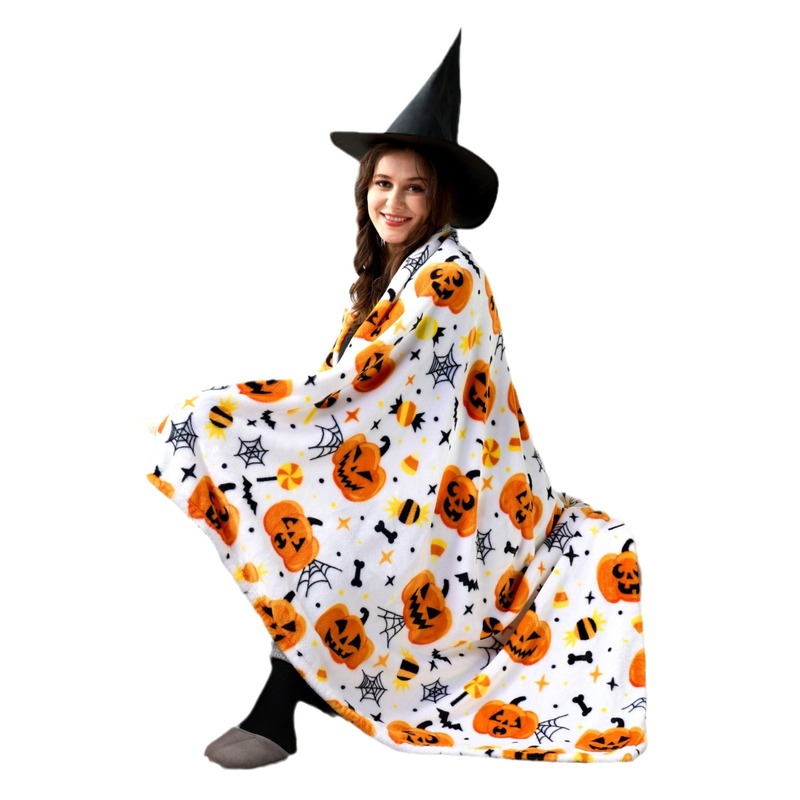 ハロウィーン毛布柔らかいぬいぐるみハロウィーン毛布クモの巣コウモリカボチャ毛布装飾アマゾン専用|undefined