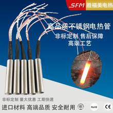 廠家直供帶測溫線不銹鋼發熱管單頭電加熱管模塊電加熱管
