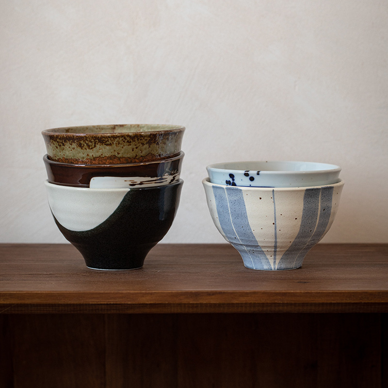 Japanese Imported Braised Rice Bowl Japanese Style Handmade Stoneware Household Creative Round Ceramic Soup Bowl Wholesale Tableware