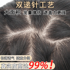 ダブルニードルウィッグ、本物の髪、女性用の完全な人毛ヘアピース、髪のボリュームを増やす、目に見えないシームレスウィッグ、ナチュラル