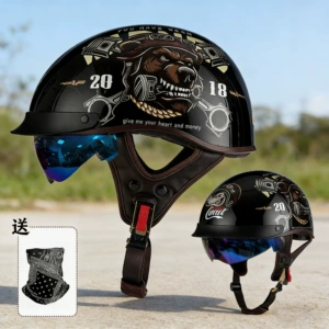 Hot-Selling Foreign Trade 3C Motorcycle Helmets, Summer Retro Cruiser Half Helmets, Electric Scooter Helmets, Wholesale