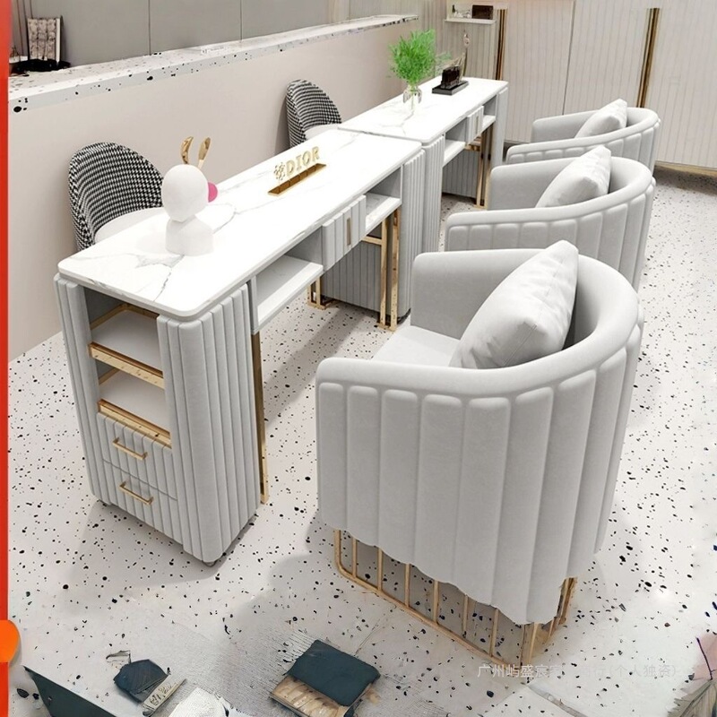 Mobile Manicure Set Table and Chair Special Price Combination Internet Celebrity Double Vacuum Cleaner Manicure Table Beauty Shop Light Luxury Sofa