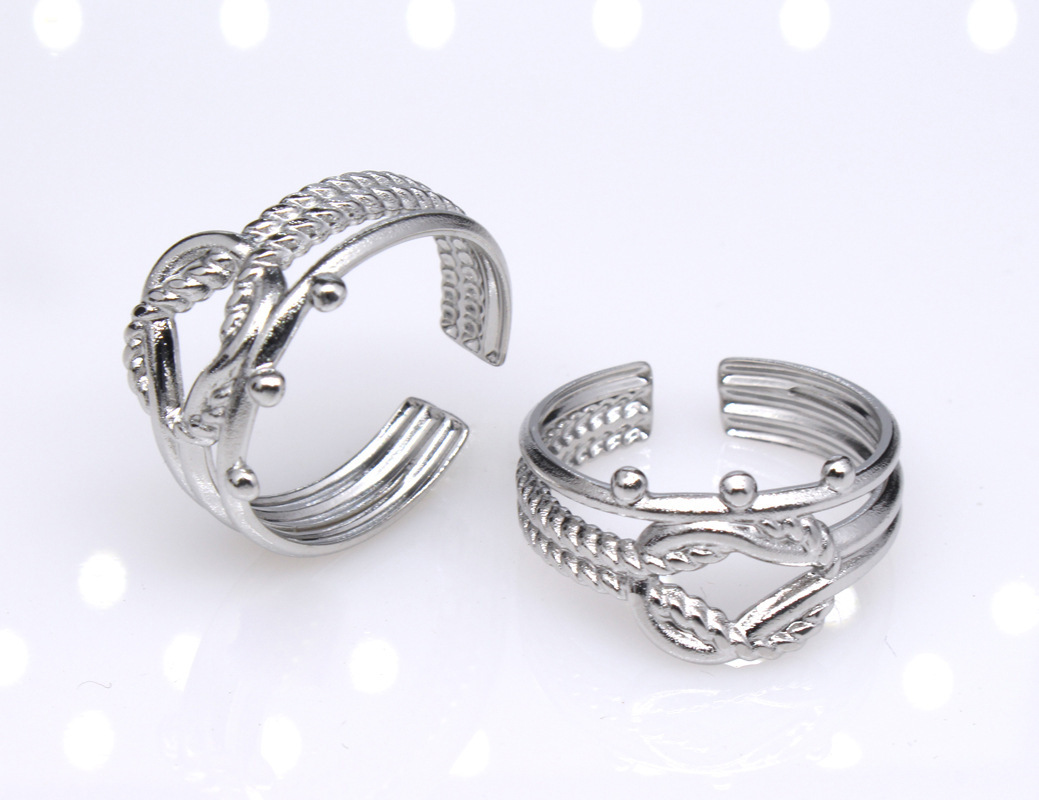 Retro Round Titanium Steel Plating Open Ring 1 Piece display picture 92