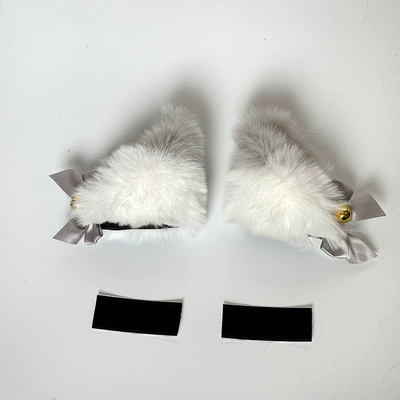 Motosiklet dəbilqələri – Celebrous Motorcycle Helmet Decoration Cat - gradient-with-bell-1-pair-off-white