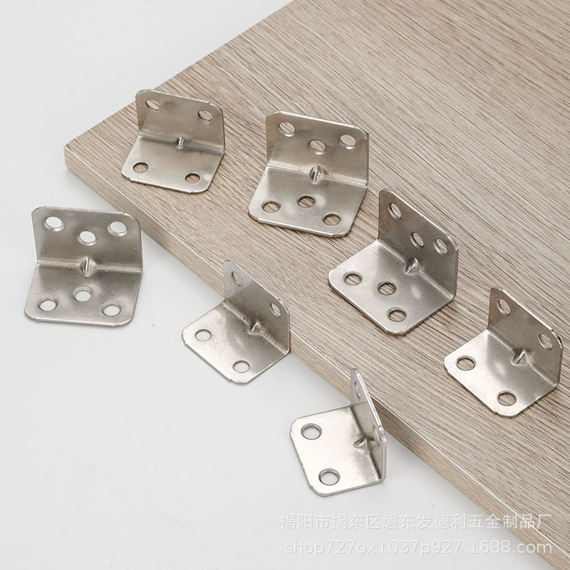 Thickened stainless steel angle code sprayed white paint angle code iron nickel-plated black paint right angle code series hardware furniture accessories