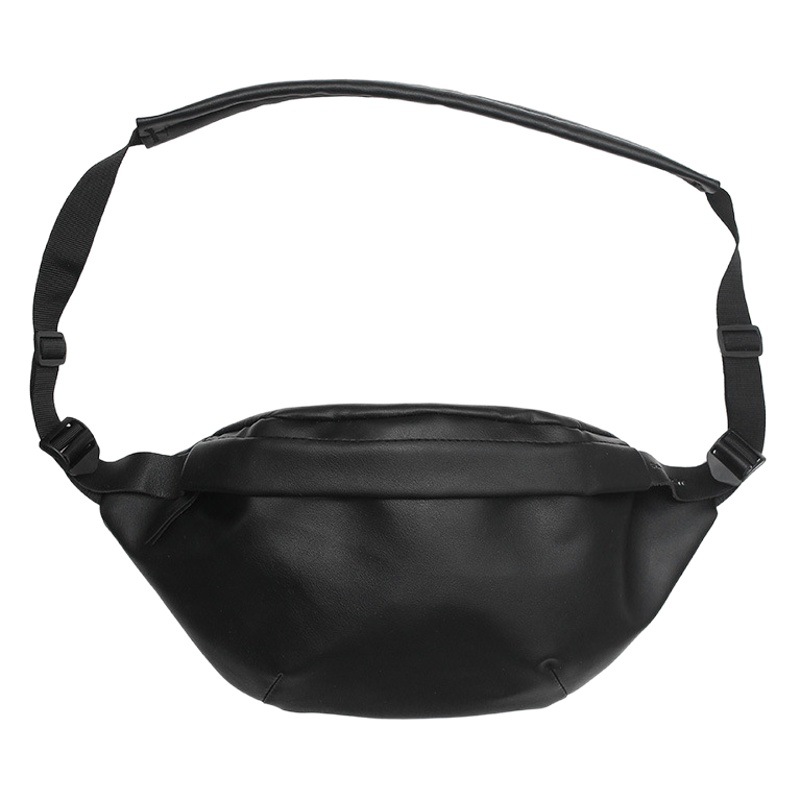 Trendy Brand Chest Bag Men's Japanese Style Simple PU Backpack Small Satchel Women's Ins Trendy Cool Crossbody Bag Casual Waist Bag Lightweight
