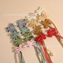 新中式旗袍汉服长尾巴珍珠兔耳盘扣国风服装纽扣扣子复古高档辅料