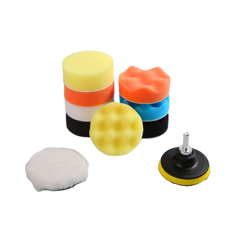 11件套汽车美容抛光打蜡羊毛抛光海绵球机海绵盘批发套装磨盘