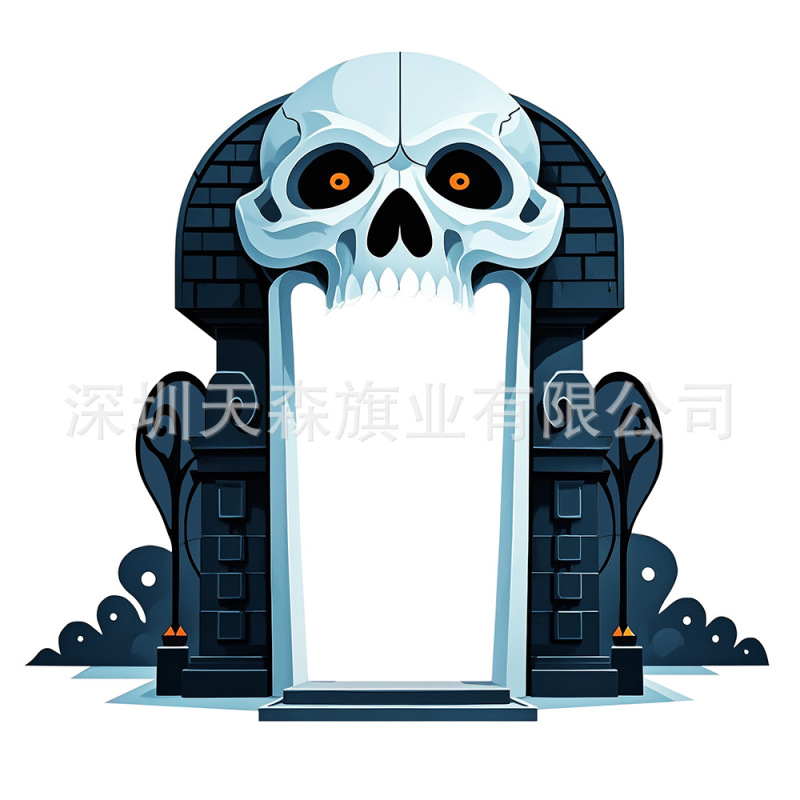 万圣节南瓜异形旗欧美跨境节日背景激光切割旗100D涤纶可做大宽幅|undefined