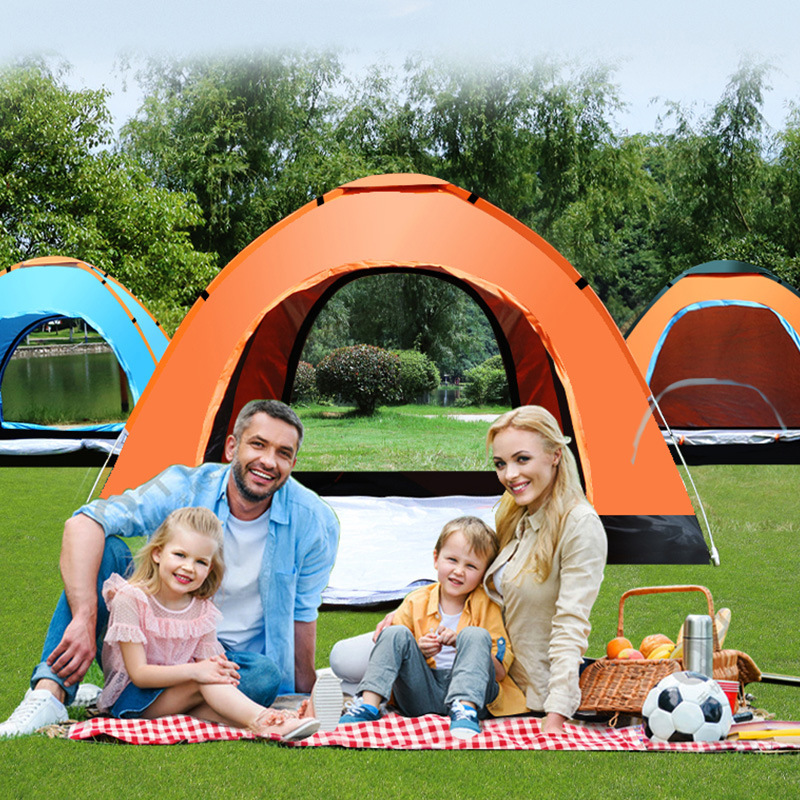 Carpa para exteriores para 3-4 personas, carpa automática para acampar, carpa para 2 personas, resistente al viento, de apertura rápida y con protección solar.