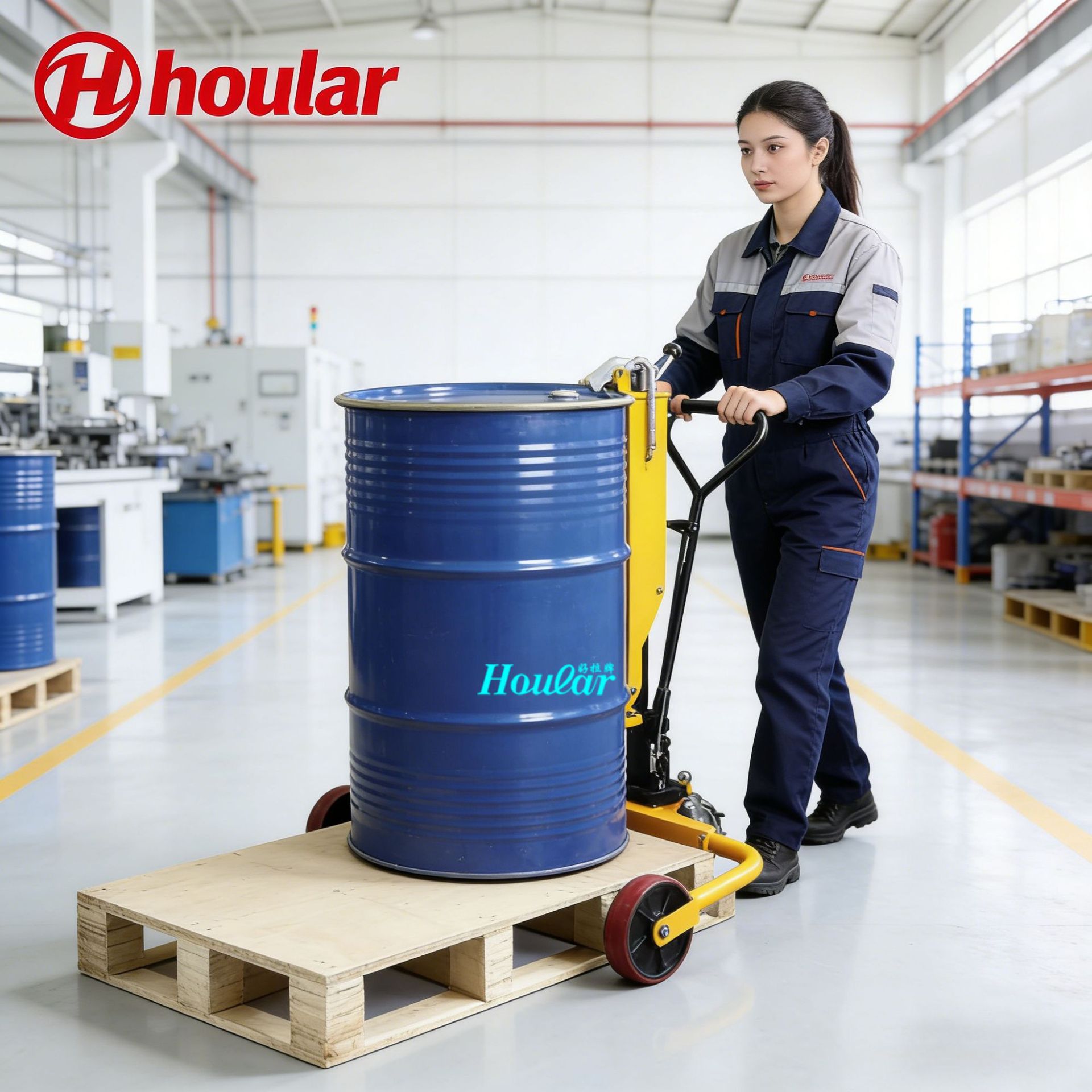 现货300KG手动液压油桶搬运车CA-B30手推升高装卸货简易油桶车