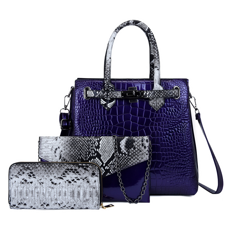 New European and American fashion crocodile pattern crossbody single-shoulder handbag bags for women, wholesale of mother and child set bags undefined