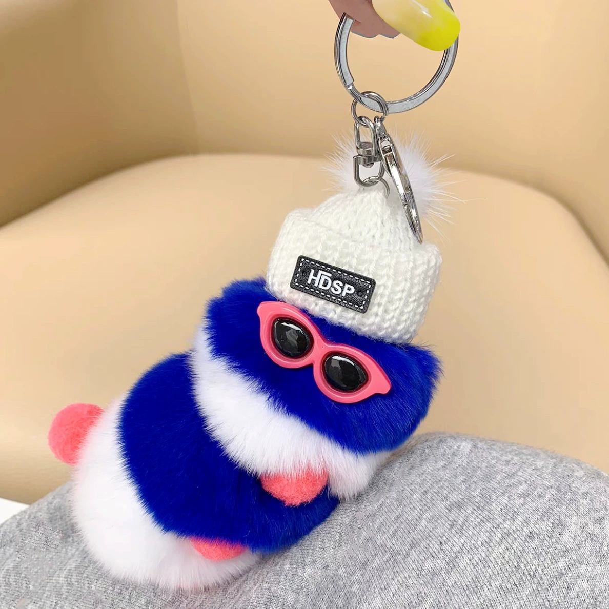 Plush pendant, keychain, bag, accessory, caterpillar