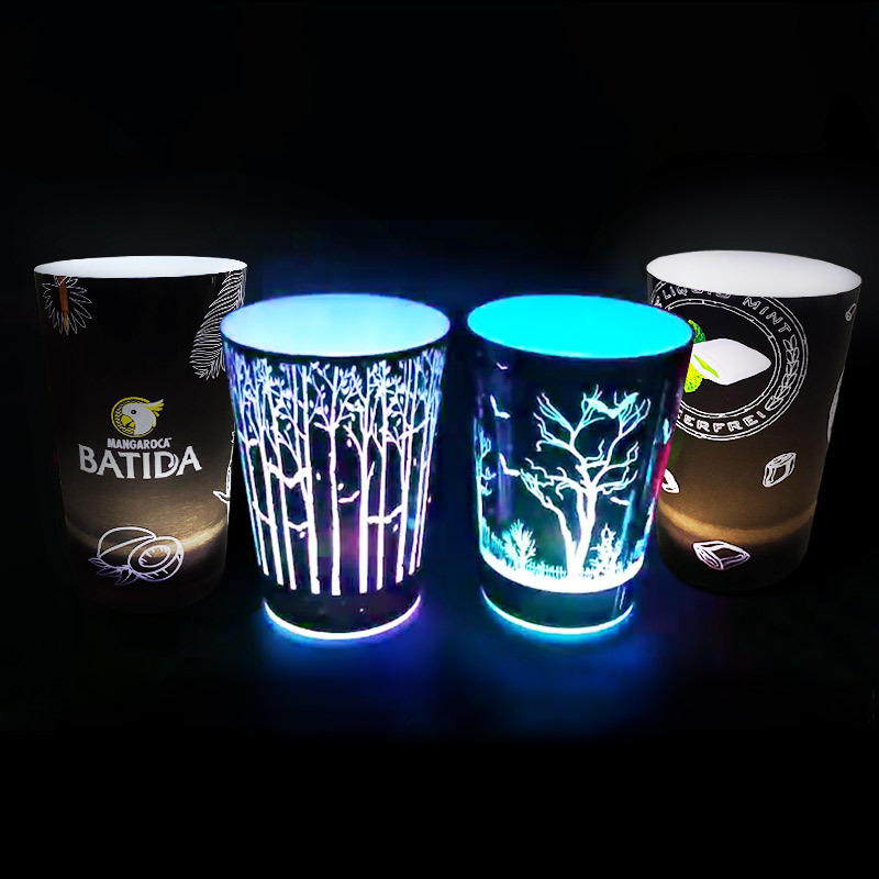 Fabricante LED taza luminosa de agua de inducción luminosa taza de agua bar cerveza taza de regalo atmósfera taza de bebida de plástico