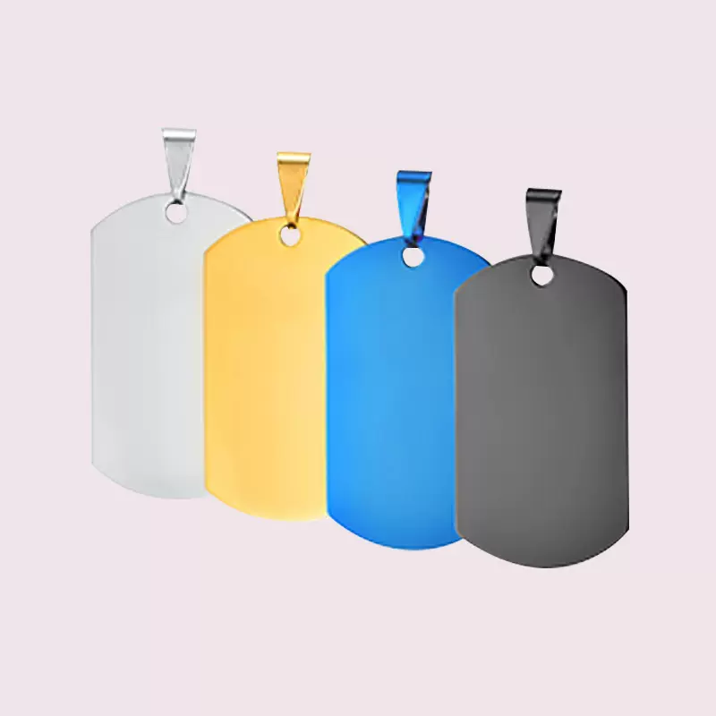 厂家批发欧美空白刻字不锈钢军牌钛钢狗牌可刻字牌子爱心吊坠