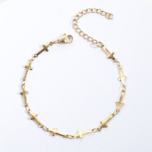 金亿源 不锈钢手链18k金电镀 十字架手链 小众时尚宗教风厂家直销