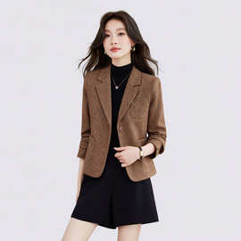 小西装短款外套女2026新款春秋季小个子气质通勤修身休闲西服上衣