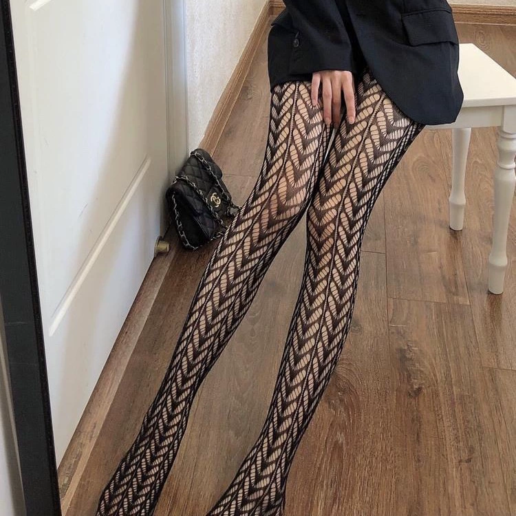 Summer Retro Tights (Women) — Lace Fishnet, One Size, Multiple Patterns