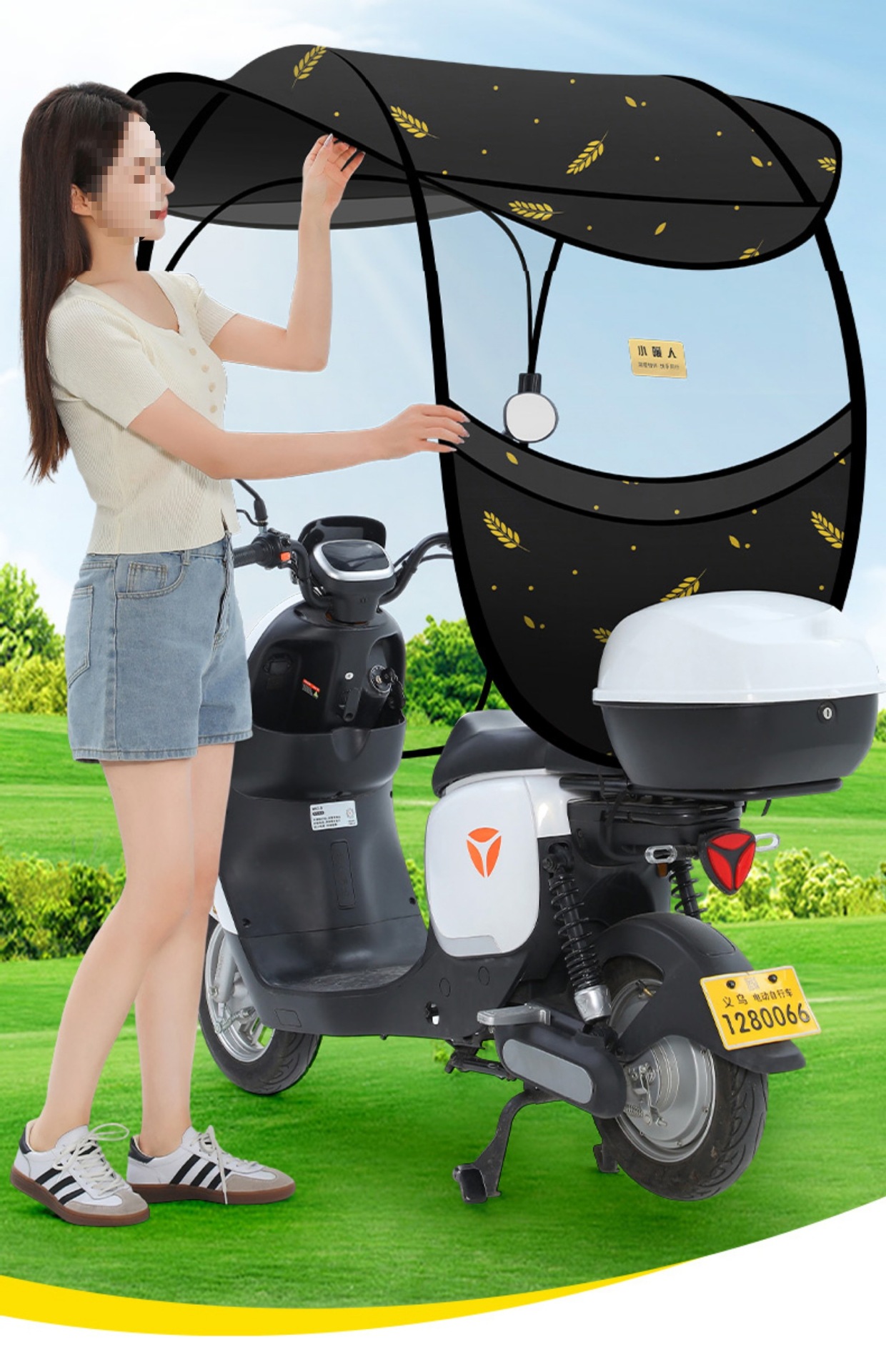 New Model Electric Scooter Rain Shelter, Electric Bike Sunshade, Rainproof Canopy for Electric Motorcycles, Wholesale