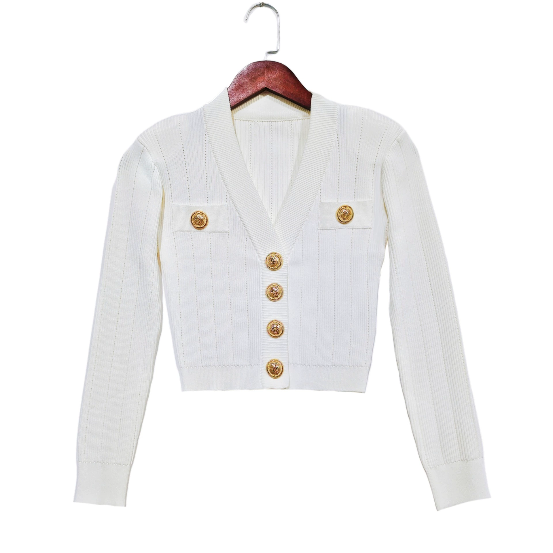 Xiao Xiangfeng белый металлический вязаный свитер женская осень 2024 новый продвинутый тонкий тонкий тонкий темперамент кардиган куртка