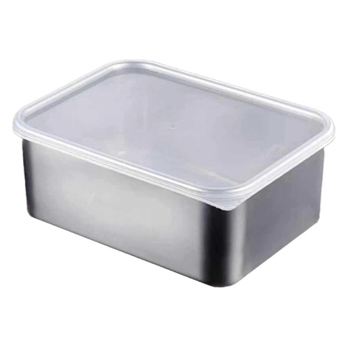 Stainless steel food storage box, food-grade commercial rectangular plate picnic tray, tray-specific multi-purpose compartmented box