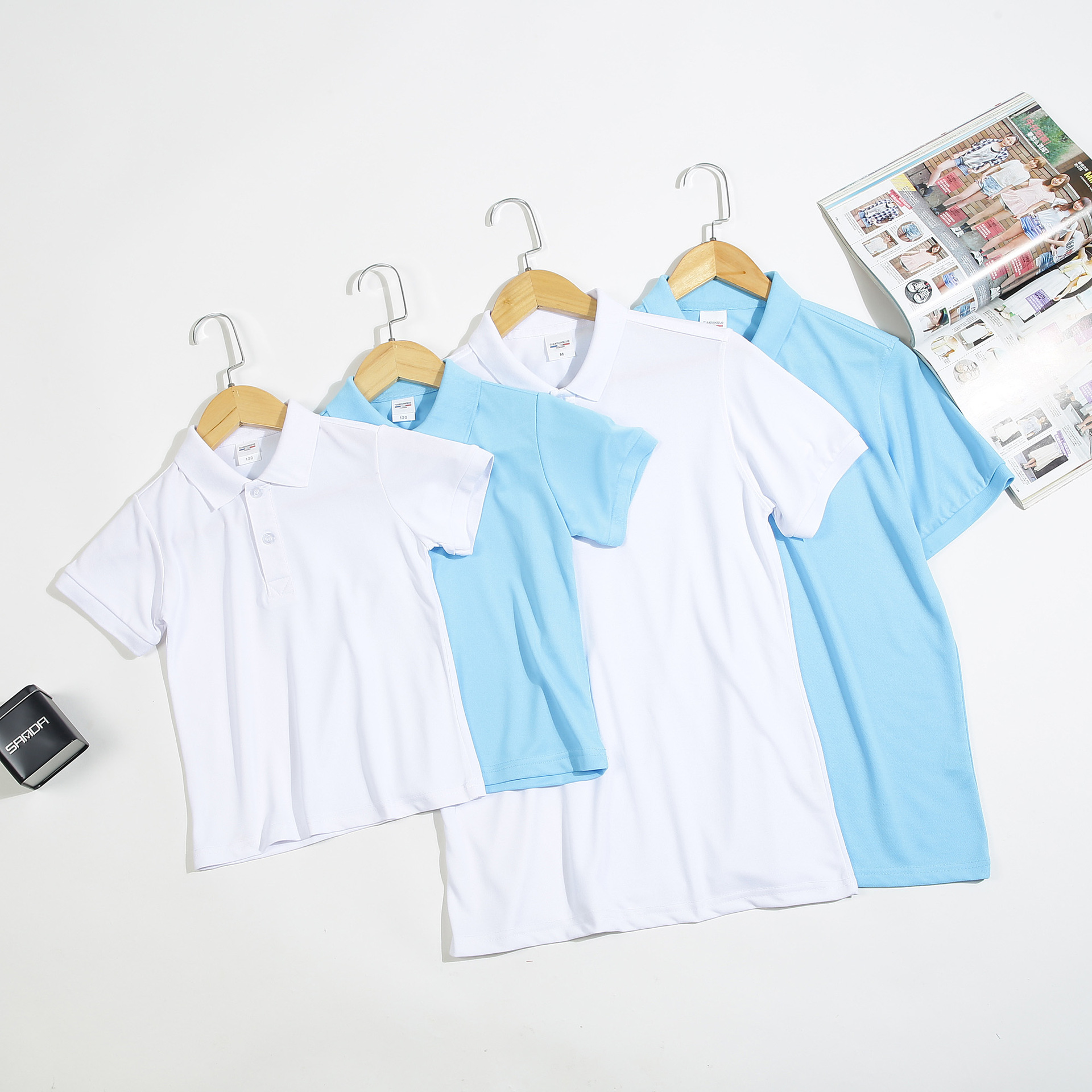 夏季兒童翻領Polo衫短袖定製印logo幼兒園班服t恤廣告衫印圖刺繡