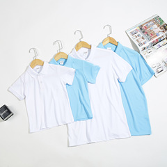 夏季兒童翻領Polo衫短袖定製印logo幼兒園班服t恤廣告衫印圖刺繡