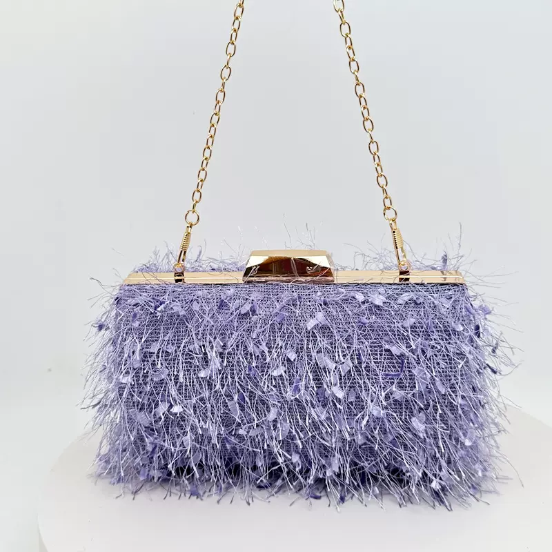 跨境晚宴包流苏女包宴会晚装包热卖黑色手拿包潮州厂家直销手工包