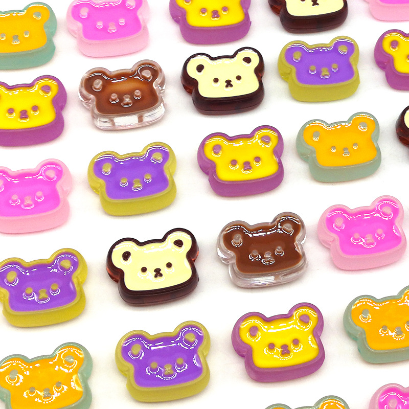 Acrylic drip oil diy jewelry frosted bear beaded bear hair rope diy material hair accessories wholesale