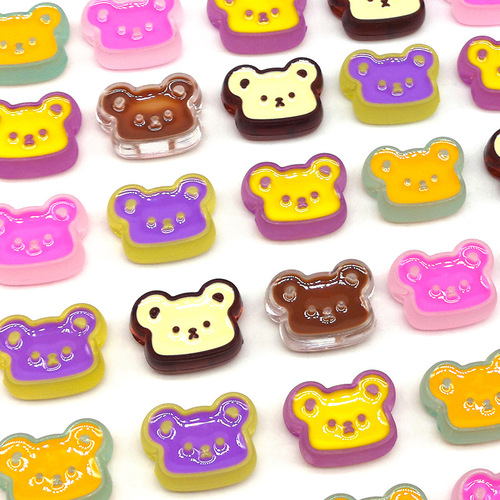 Acrylic drip oil diy jewelry frosted bear beaded bear hair rope diy material hair accessories wholesale