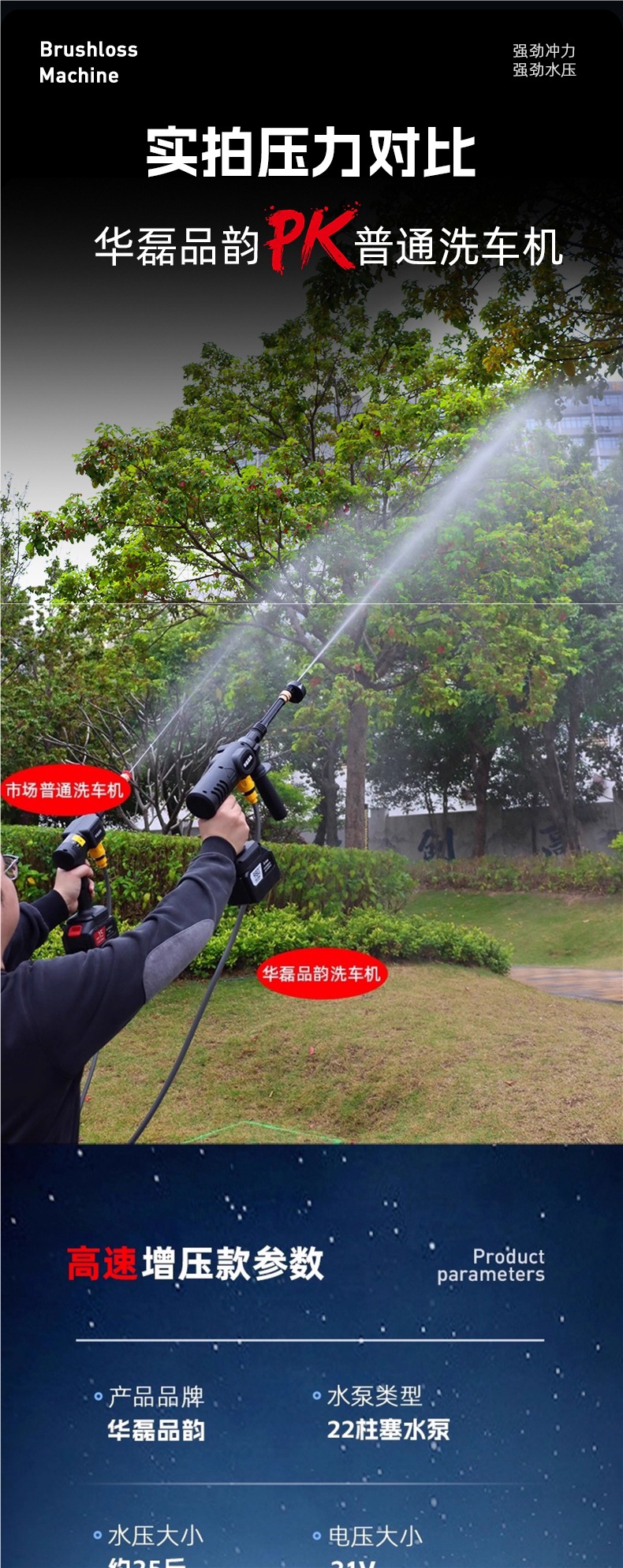 Wireless Car Washing Machine, Household High-Pressure Water Gun Cleaning Artifact, Car Charging, High-Power Lithium Battery, Powerful Booster