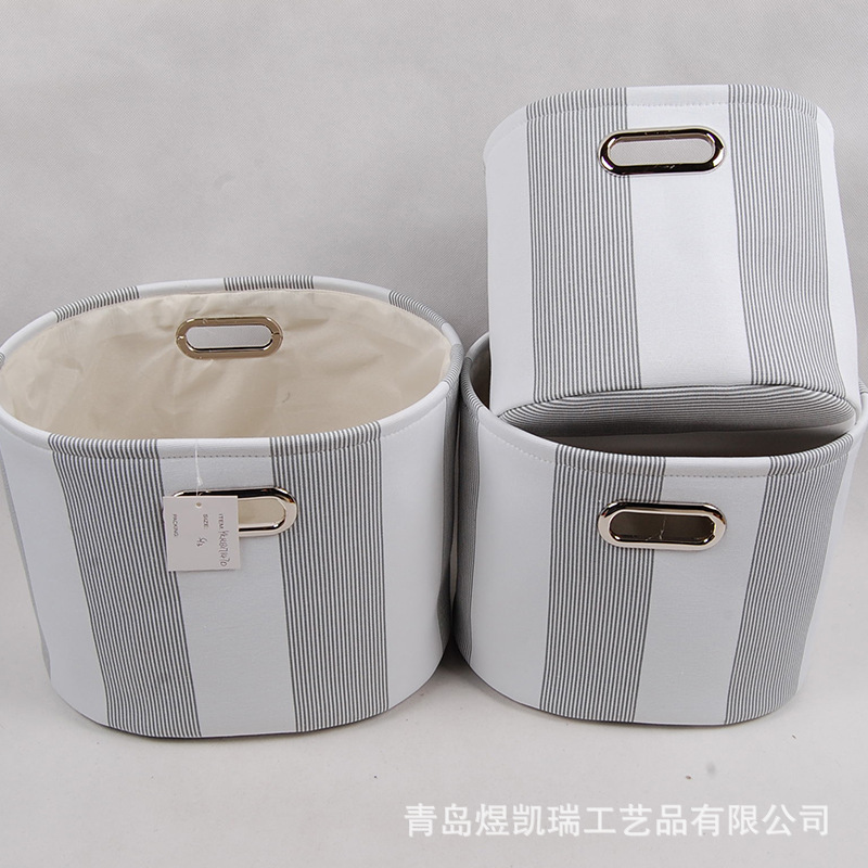 涤纶帆布收纳筐宿舍卧室杂物衣服内衣收纳整理筐桌面收纳筐批发