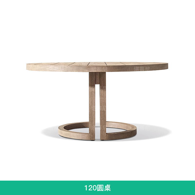 Mesa y silla de madera sólida al aire libre patio villa al aire libre anticorrosión teca ocio jardín al aire libre combinación de muebles impermeables y protectores solares