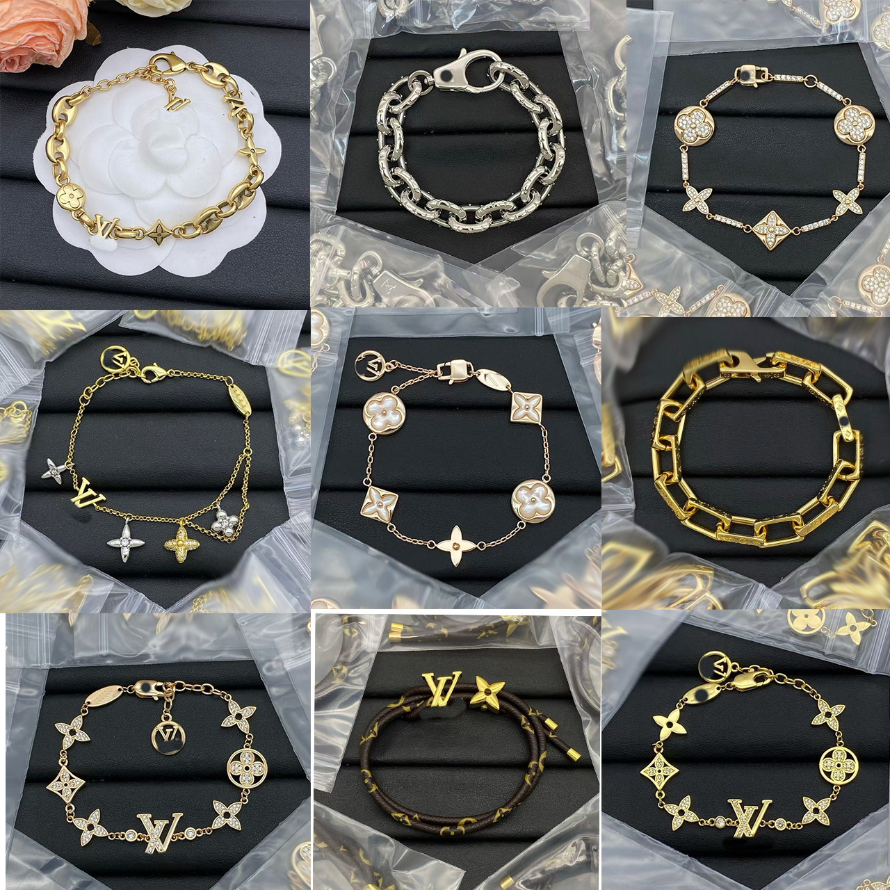 New Cross-Border Black Jewelry Bracelet from Lujia, Light Luxury, Fashionable, Versatile, High-End Design, Classic, Direct Wholesale from Manufacturer