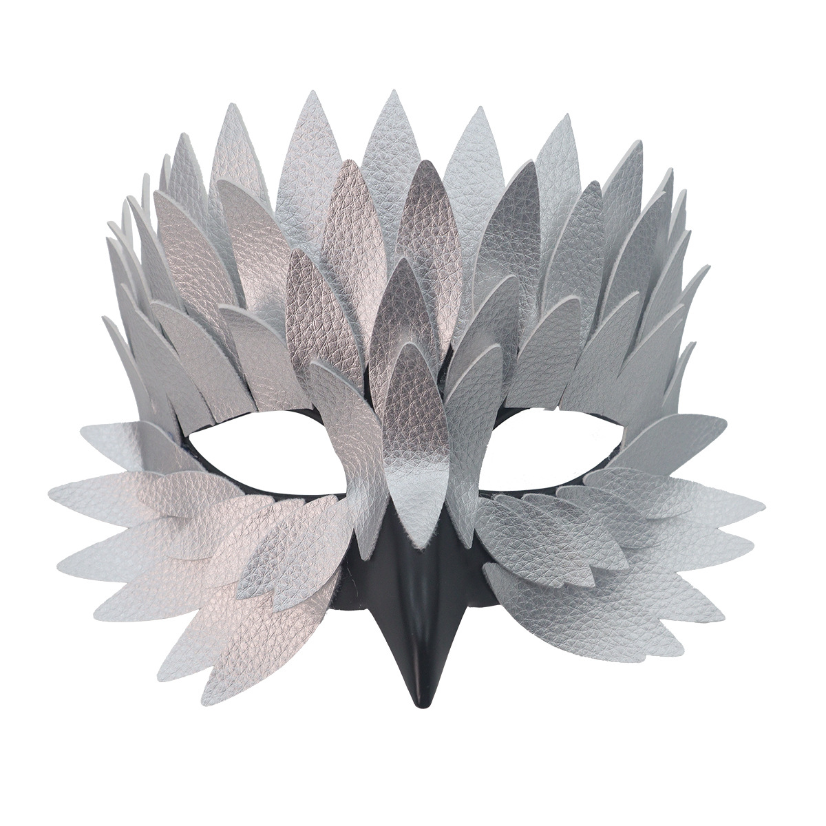 Transfronterizo exclusivo para Halloween nueva exquisita máscara de pico de pájaro, baile de maquillaje, mitad cara negra, búho de alto nivel, máscara de ojos