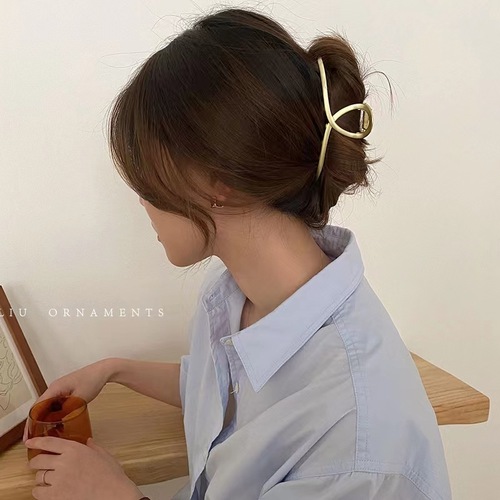Elegant Metal Hair Clip for Women, Summer Large Size, Back of Head Shark Clip, Unique Hairpin, New Hair Accessories