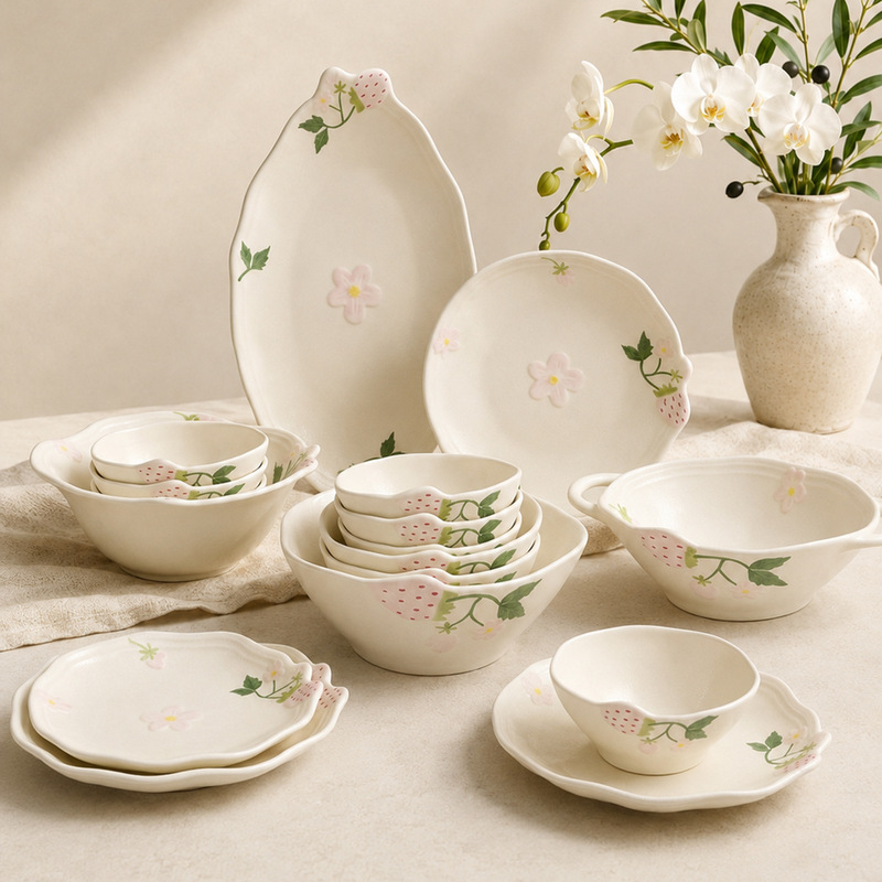 High-end niche underglaze color tableware set for home use, new ceramic bowls, plates, dishes, and chopsticks, beautiful housewarming tableware High-end niche underglaze color tableware set for home use, new ceramic bowls, plates, dishes, and chopsticks, beautiful housewarming tableware