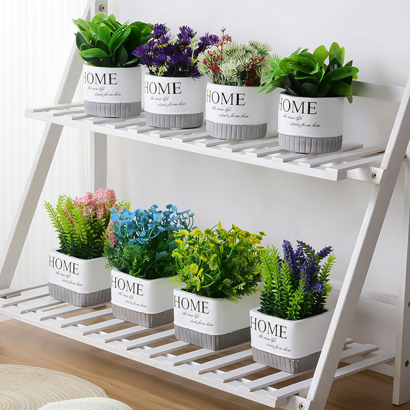 Artificial Money Tree Indoor Plant, Ceramic Small Potted Decorative Green Plant, Artificial Flowers and Plants, Fake Plant, Green Radish