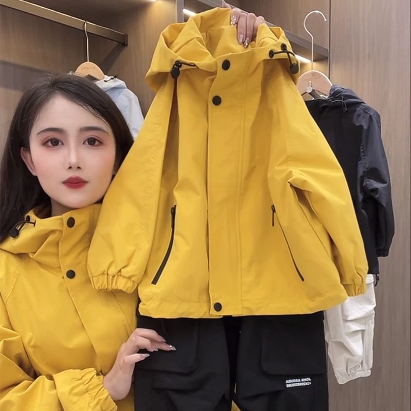 亲子装冲锋衣春季2025款黄亦玫同款一家三口母女装儿童冲锋衣外套